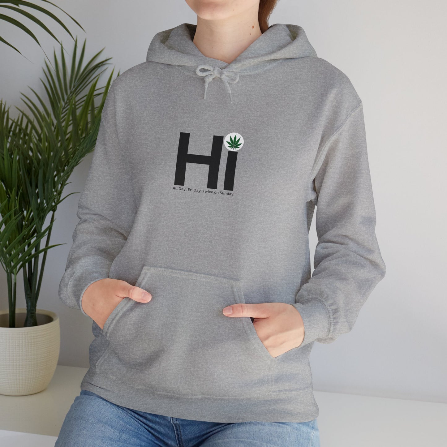 Hi - Black Letters - Unisex Heavy Blend™ Hooded Sweatshirt