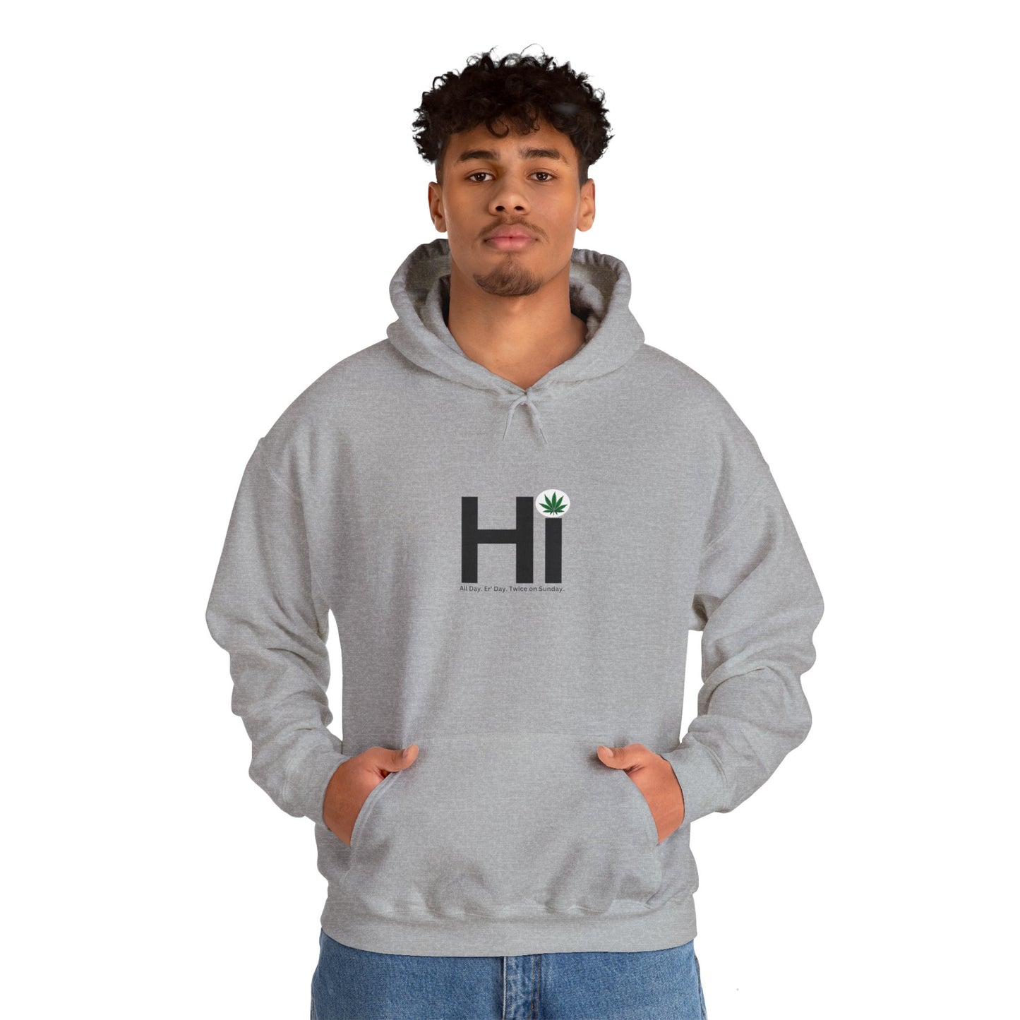 Hi - Black Letters - Unisex Heavy Blend™ Hooded Sweatshirt