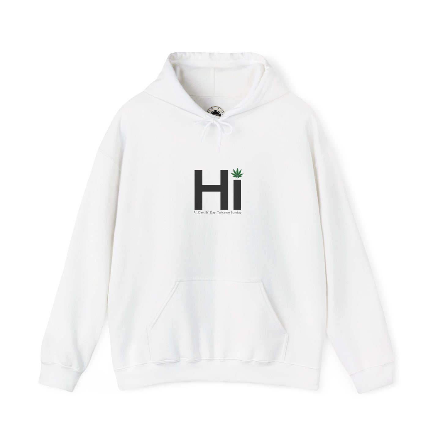 Hi - Black Letters - Unisex Heavy Blend™ Hooded Sweatshirt