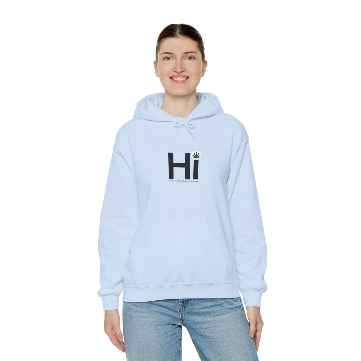 Hi - Black Letters - Unisex Heavy Blend™ Hooded Sweatshirt