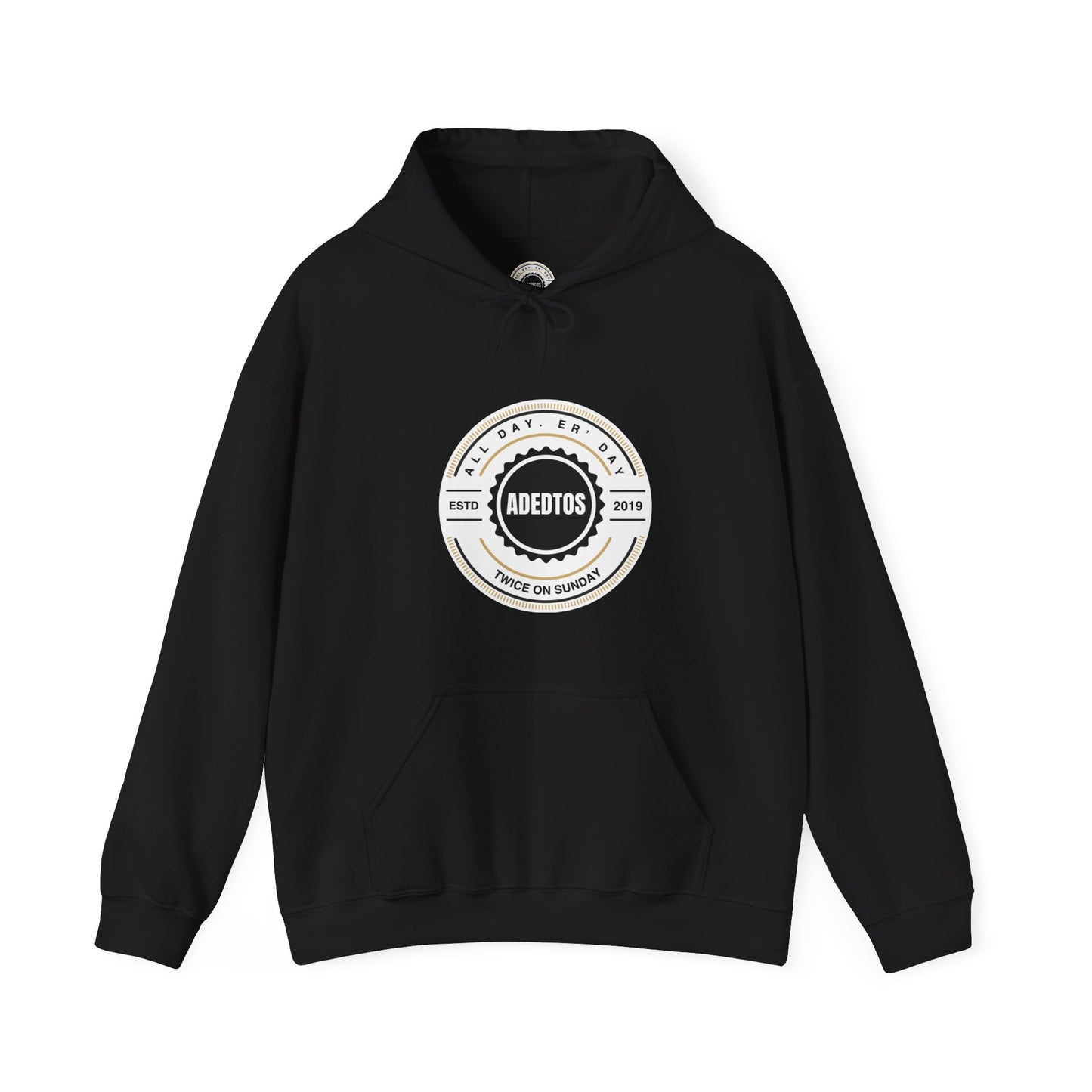 ADEDTOS - Khaki Logo White Circle - Unisex Heavy Blend™ Hooded Sweatshirt