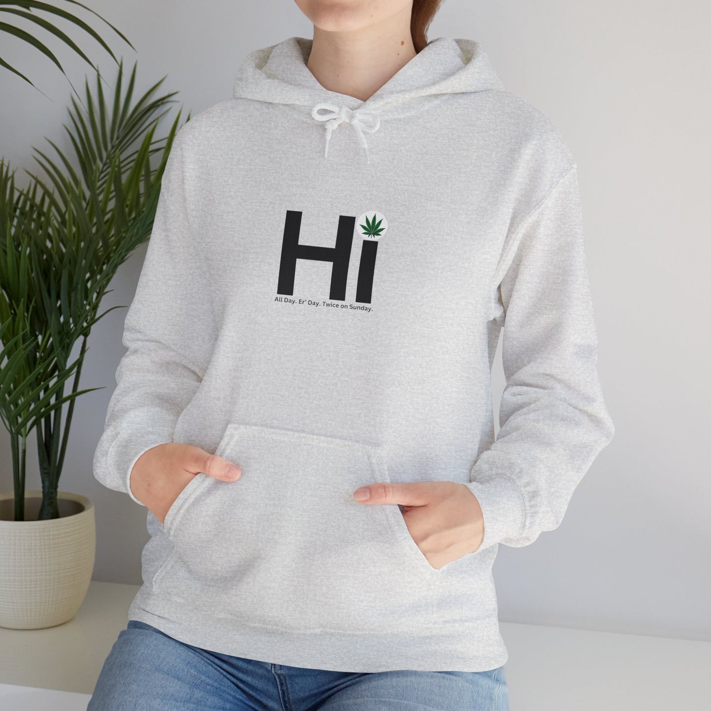 Hi - Black Letters - Unisex Heavy Blend™ Hooded Sweatshirt