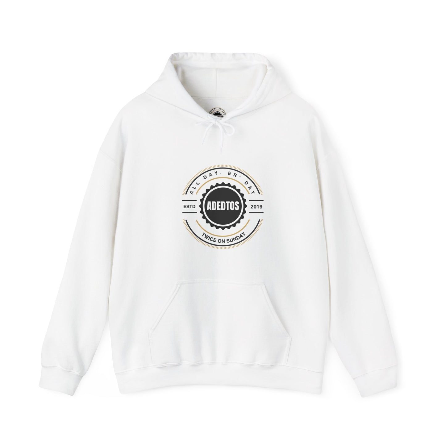 ADEDTOS - Khaki Logo White Circle - Unisex Heavy Blend™ Hooded Sweatshirt