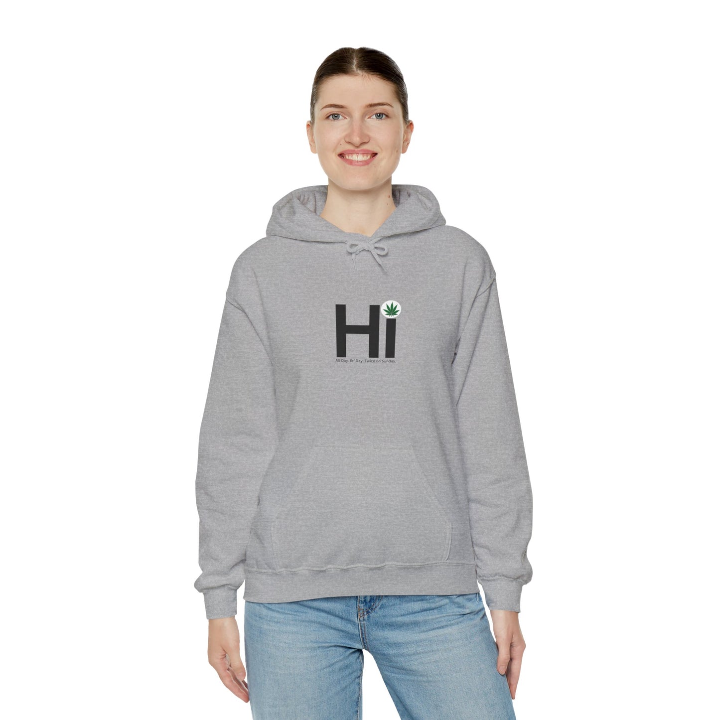 Hi - Black Letters - Unisex Heavy Blend™ Hooded Sweatshirt