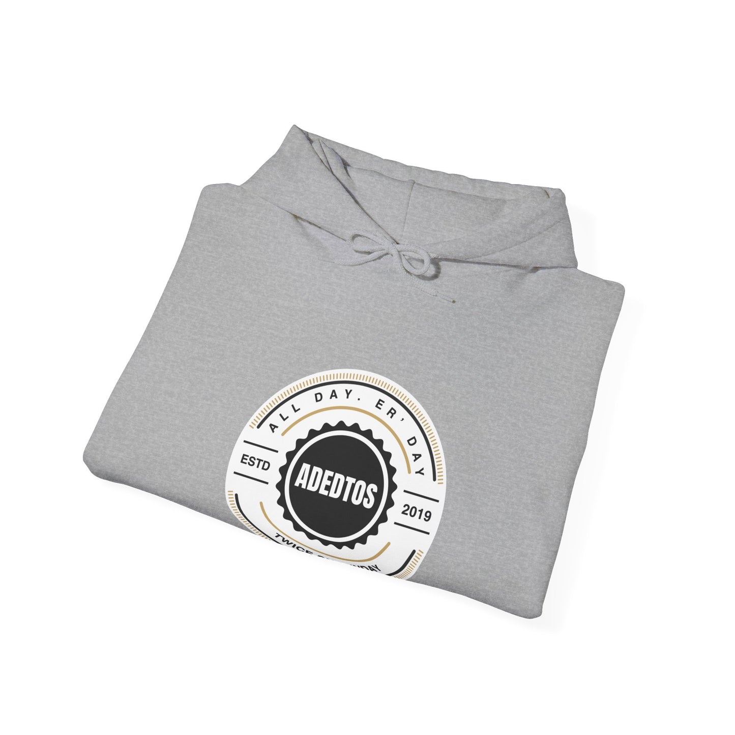 ADEDTOS - Khaki Logo White Circle - Unisex Heavy Blend™ Hooded Sweatshirt