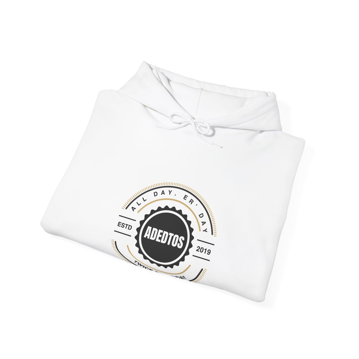 ADEDTOS - Khaki Logo White Circle - Unisex Heavy Blend™ Hooded Sweatshirt