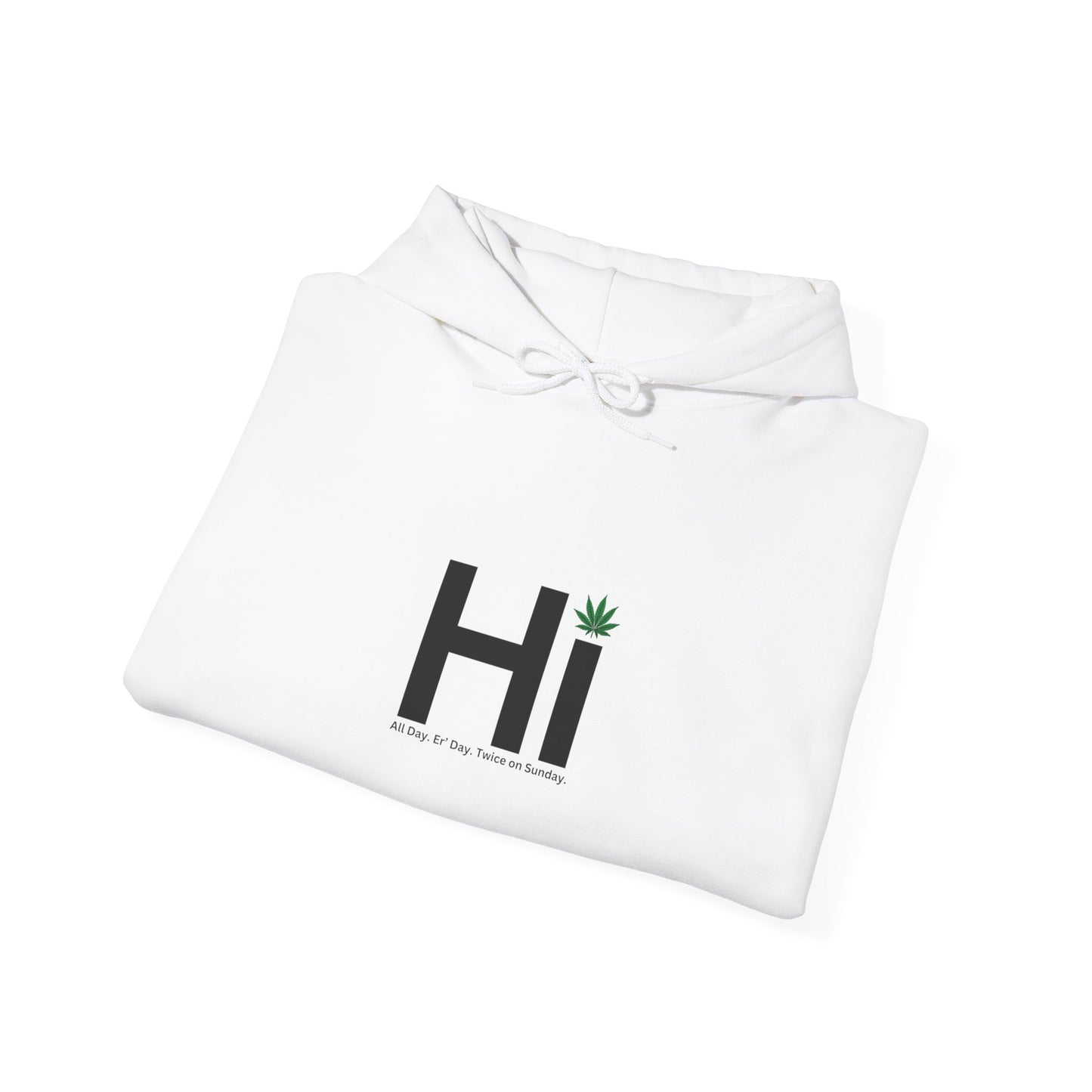 Hi - Black Letters - Unisex Heavy Blend™ Hooded Sweatshirt